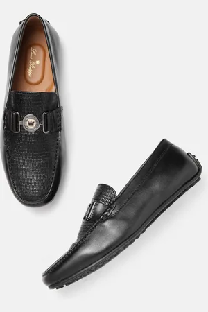 Louis Philippe Men Textured Leather Driving Shoes