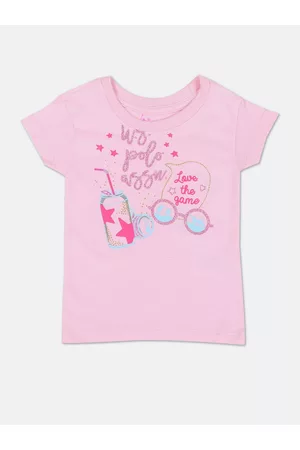 Ralph Lauren Girls Typography Printed Emblished Pure Cotton T-shirt
