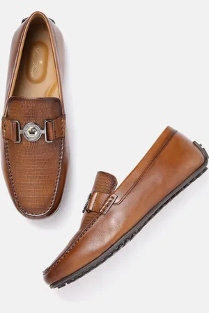 Louis Philippe Men Textured Leather Driving Shoes