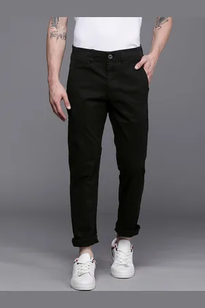 WROGN Men Black Solid Slim Fit Chinos Trousers