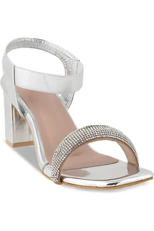 Scentra Embellished Open Toe Block Heels