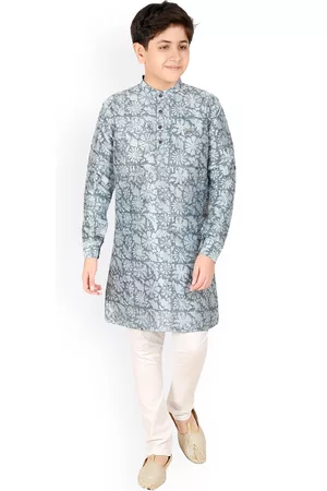 CAVIO Boys Floral Printed Kurta With Pyjamas