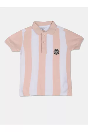 Ralph Lauren Boys Striped Polo Collar Pure Cotton Applique T-shirt