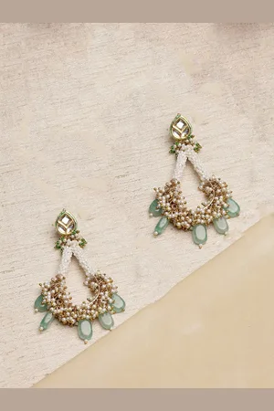 DUGRISTYLE Teardrop Shaped Gold Plated Drop Earrings