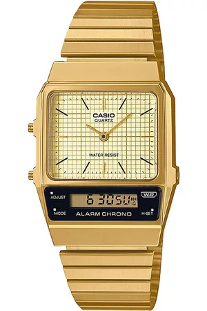 Casio Vintage AQ-800EG-9ADF White Analog-Digital Dial Gold Stainless Steel Band D282