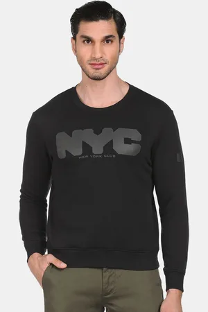 Arrow Men Black Printed Pullover Sweatshirt