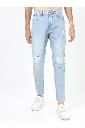 Ketch Men Blue Tapered Fit Mildly Distressed Heavy Fade Stretchable Cotton Jeans
