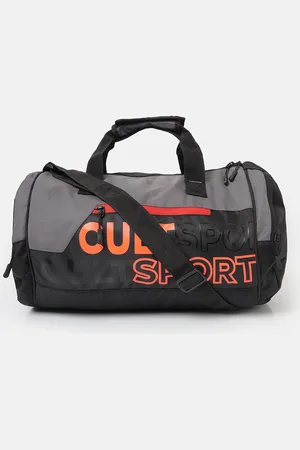Cult Grey & Black Printed Duffel Bag With Shoe Compartment