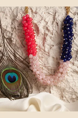 DUGRISTYLE Pearls & Natural Stones Studded Necklace