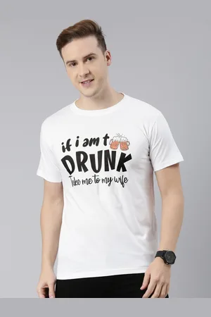 BRATMA Men White Typography Printed Pure Cotton T-shirt