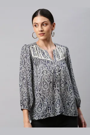 Chemistry Ethnic Print Notch V-Neck Top