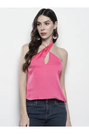 Boohoo Halter Neck Satin Top