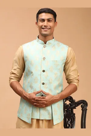 Vastramay Men Woven Design Nehru Jacket