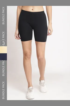 Jinfo Women Pack Of 3 Cycling Super Combed Cotton Lycra Sports Shorts