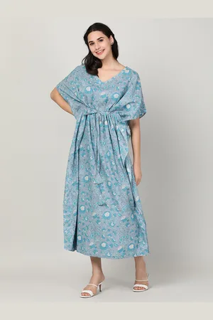 mackly Floral Printed Kaftan Maxi Dress