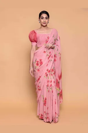 ZARI Floral Printed Saree