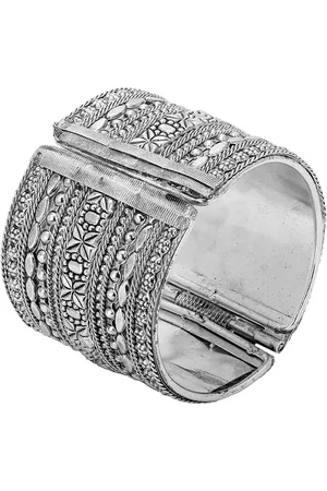 Adwitiya Collection Silver-Plated Embellished Antique Designer Bangle
