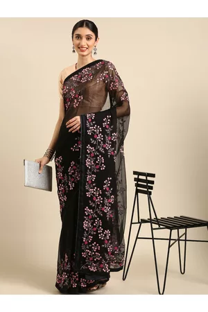 Embroidered Pure Chiffon Saree