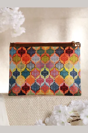 Priyaasi Ethnic Motifs Printed Zipper Pouch Handheld Bag