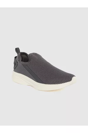 HRX Women Grey Woven Design Go-Lite Slip-On Walking Shoes