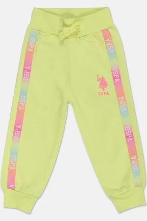 Ralph Lauren Girls Brand Logo Printed Pure Cotton Straight-Fit Joggers