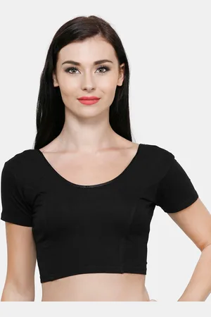 Vami Women Black Solid Stretchable Saree Blouse