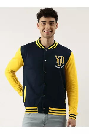 Maniac Men Cotton Colourblocked Varsity Jacket