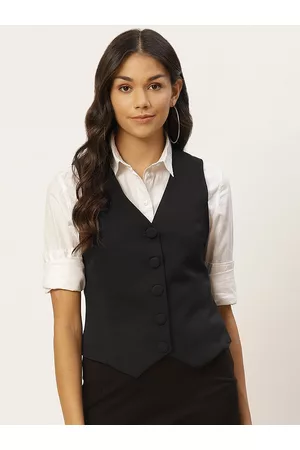 Trendyol Women Black Solid Waistcoat