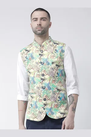Hangup Men Printed Woven Nehru Jacket