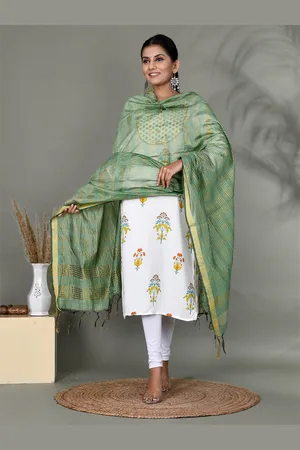 Kesarya Checked Organza Dupatta with Zari