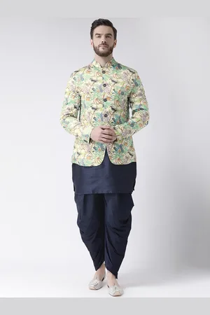 Hangup Men Kurta Set With Dhoti Pants & Jacket