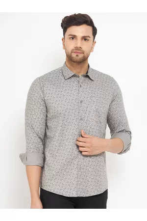 Duke Men Slim Fit Floral Printed Knitted Cotton Casual Shirt