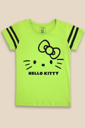 Kidsville Girls Hello Kitty Printed Cotton T-shirt
