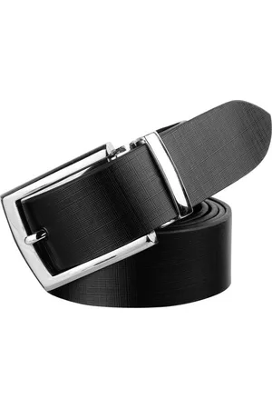 KAEZRI Men Black Leather Belt