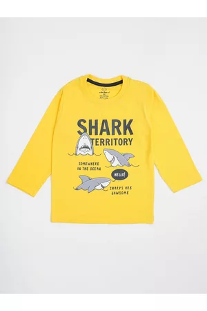 The Boo Boo Club Kids Yellow Typography Printed T-shirt