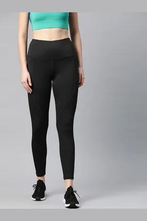 Reebok Women Black Workout Ready PP High-Rise Training Tights