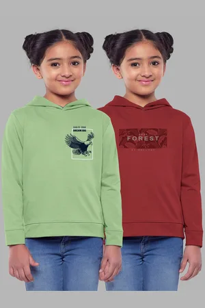 HELLCAT Girls Pack of 2 Printed Hooded Cotton Sweatshirt