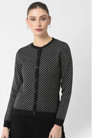 Crimsoune Club Women Abstract Printed Acrylic Cardigan