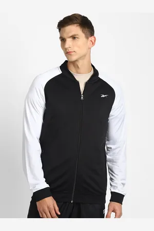 Reebok Men Black & White Colourblocked Sporty Jacket