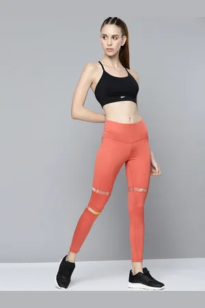 Reebok Women Coral Orange MYT Detail Training Tights