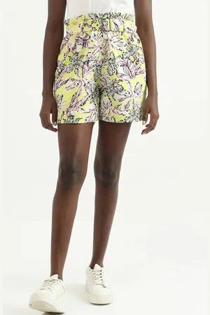 Benetton Women Floral Printed High-Rise Shorts