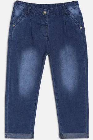 MINI KLUB Girls Blue Regular Fit Mid-Rise Clean Look Jeans