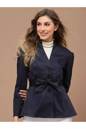 KASSUALLY Women Twill Single-Breasted Blazers