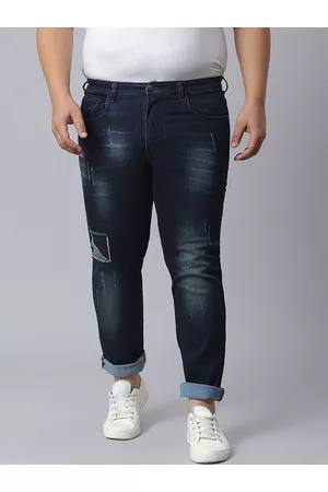 Instafab Men Plus Size Jean Relaxed Fit Light Fade Stretchable Jeans
