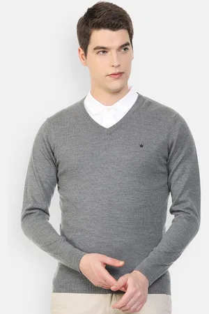 Louis Philippe Men Grey Pullover
