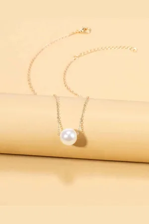 Pinapes Women Gold-Plated Pearl Necklace