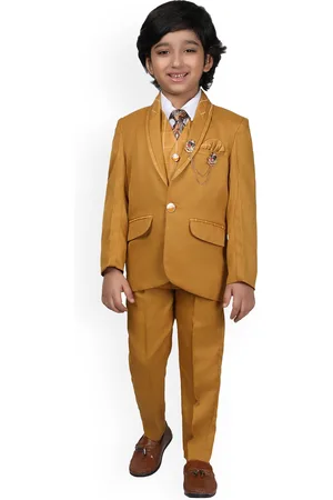 DKGF FASHION Boys 5-Piece Single-Breasted Party wear Suit
