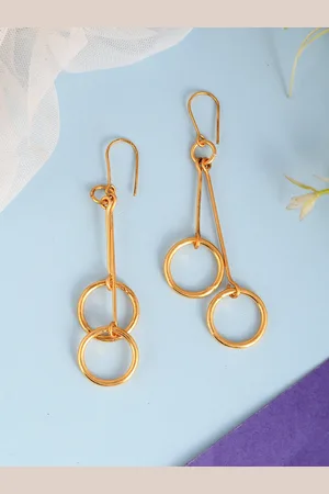 Silvermerc Designs Gold Plated Contemporary Drop Earrings