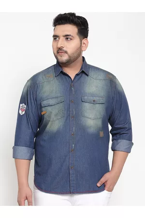 Pluss Men Regular Fit Denim Shirt