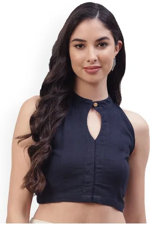 Molcha Women Cotton Solid Non Padded Saree Blouse